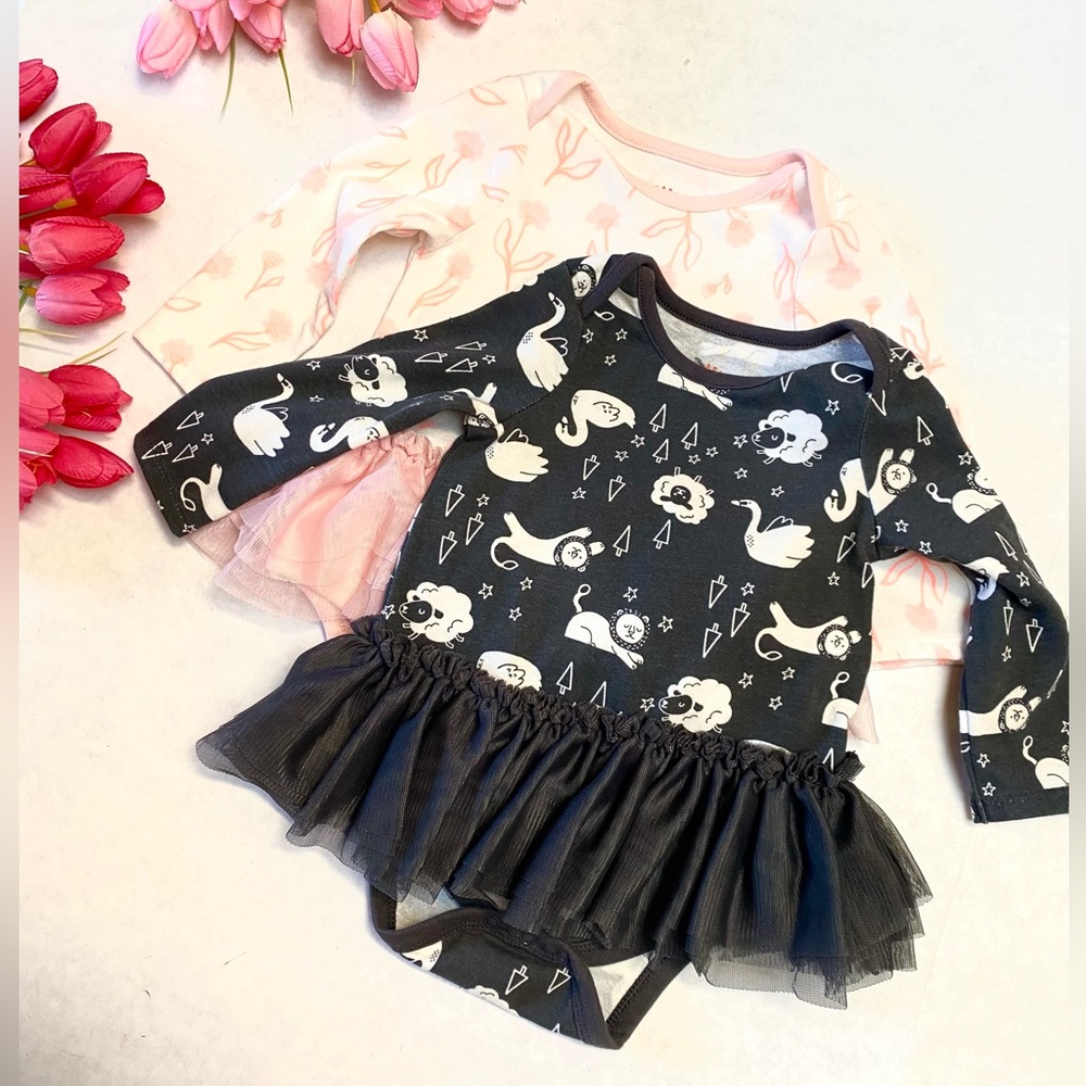 Cat & Jack Flower Swan Sheep Lion Onesie Set of 2